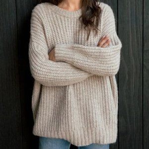 EUC Jenni Kayne Fisherman Cocoon Crewneck Oatmeal Size M! VERY RARE!